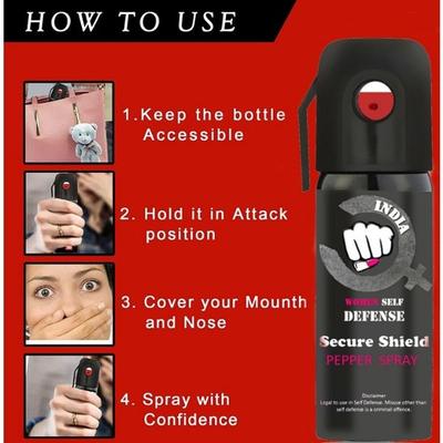 Secure Shield Self Defense Pepper Spray (Pack of 10 x 55 ml) - Others