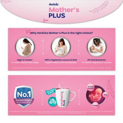 Mother's Plus Horlicks No Added Sugar Powder - Vanilla Flavour 400 gm - Nutritional Supplements