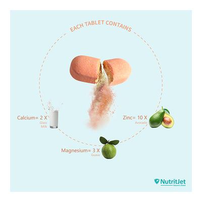 NutritJet Calcium Magnesium Zinc Vitamin D3 & B12 Tablet 60's - Calcium And Minerals
