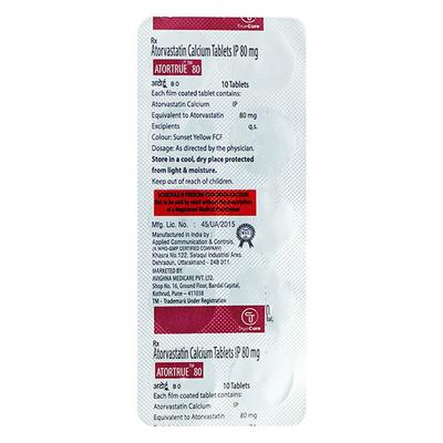 ATORTRUE 80 Tablet 10's - High Cholesterol-Dys
