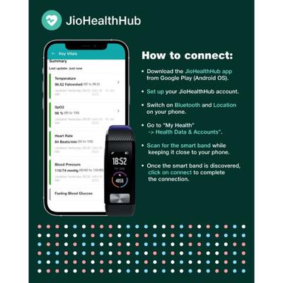 Jio J2 Smartband - Violet Black (1.05-HWD0B0B) - Health Monitors And Equipment