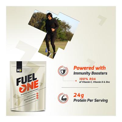 MuscleBlaze Fuel One Whey Protein Immunity+ Powder - Cafe Mocha 1 kg - Workout Essentials