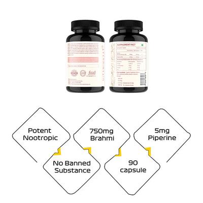 Vitaminhaat Brahmi Bacopa Monnieri Capsule 90's - Herbal Dietary Supplement