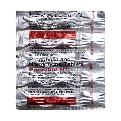 Pregabid NT 75/10mg Tablet 10'S - Neuropathic Pain-Dru