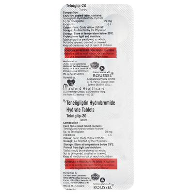 TELNIGLIP 20mg Tablet 10's - Diabetes-Ant
