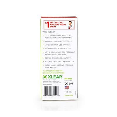 Xlear Adult Natural Saline Nasal Spray for Sinus and Allergy Relief 22 ml - Nasal Decongestion