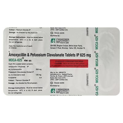 MOCA 625 Tablet 10's - Bacterial Infections-Pen