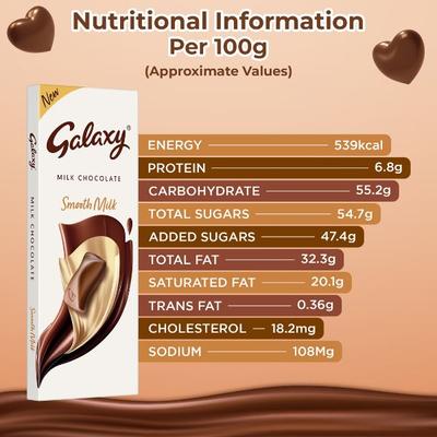 Galaxy Milk Chocolate Bar - Smooth Milk 110 gm - Nutritional Bars
