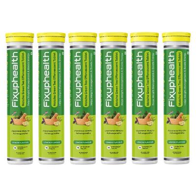 FixUpHealth Matcha Green Tea Effervescent Tablet - Lemon Flavour (Pack of 6 x 15s) 1's - Herbal/Green Teas