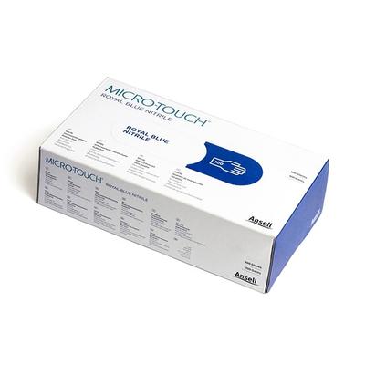 Ansell Micro Touch Nitrile Examination Gloves - Royal Blue (S) 100's - Gloves - S