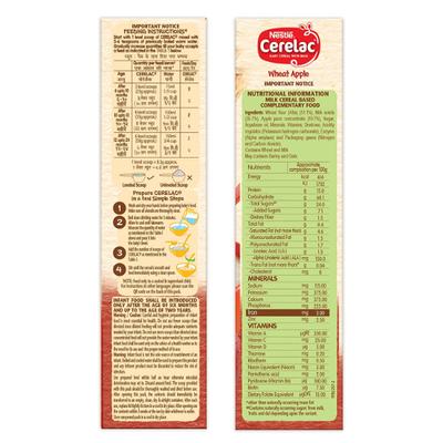 Nestle Cerelac Stage 1 (6 Months+) Powder 300 gm - Wheat Apple (Refill Pack) - Baby And Infant Supplements