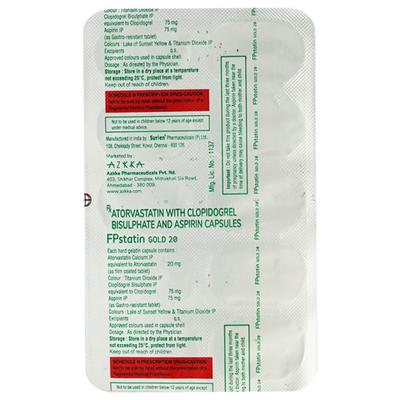 FPSTATIN GOLD 20 Capsule 10's - High Cholesterol-Dys