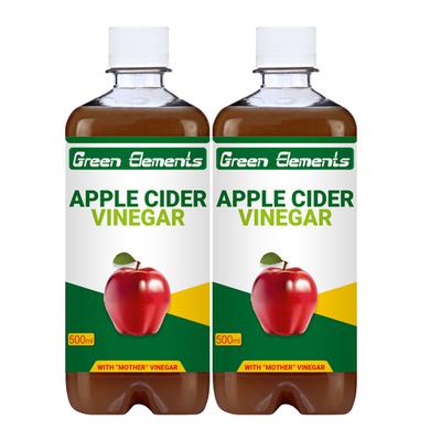 Green Elements Apple Cider with Mother Vinegar (Pack of 2 x 500 ml) - Apple Cider Vinegars