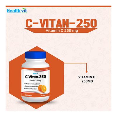 HealthVit C-Vitan-250 Tablets - Orange Flavour 60's - Vitamin C