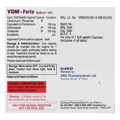 VDM FORTE VAGINAL Soft Gelatin Capsule 7's - Vaginal Conditions-Pre