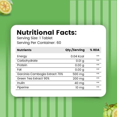 Nirvasa Garcinia Cambogia 800mg Tablet (Pack of 5 x 60's) 1's - Herbal Dietary Supplement