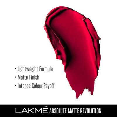 Lakme Absolute Matte Revolution Lip Color 101 Bombshell Red 3.5 Gm - Lipsticks