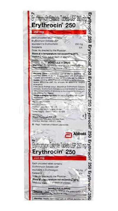 Erythrocin 250mg Tablet 10'S - Bacterial Infections-Mac