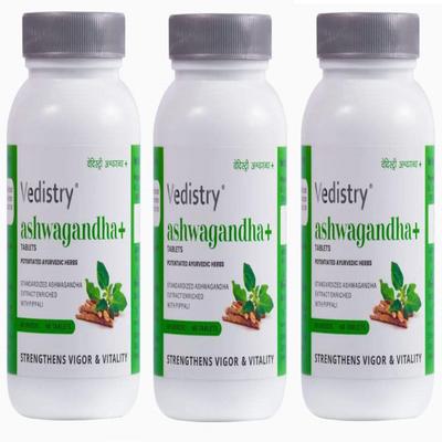 Vedistry Ashwagandha+ Tablet (Pack of 3 x 60's) 1's - Speciality Medicines
