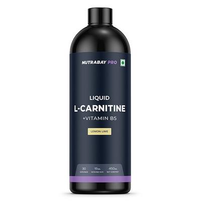 Nutrabay Pro Liquid L Carnitine + Vitamin B5 - Lemon Lime 450 ml - Multi-Vitamins