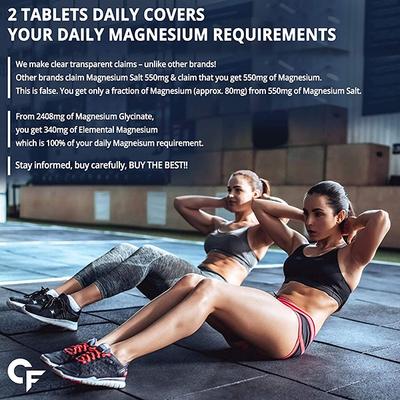 CF Chelated Magnesium Glycinate 2408 mg Veg Tablet 60's - Calcium And Minerals