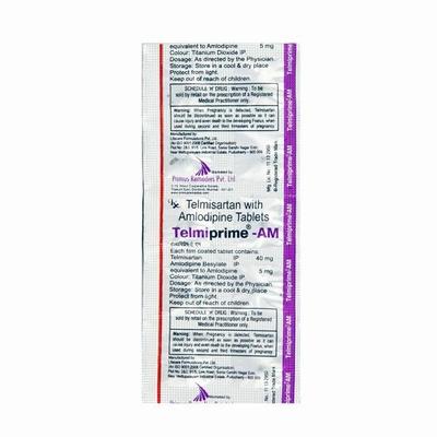 Telmiprime AM 5mg/40mg Tablet 10'S - Hypertension-Ang