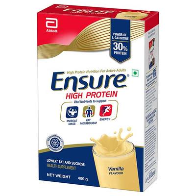 Ensure High Protein Nutrition Powder - Vanilla Flavour 400 gm (Refill Pack) - Daily Health Drinks