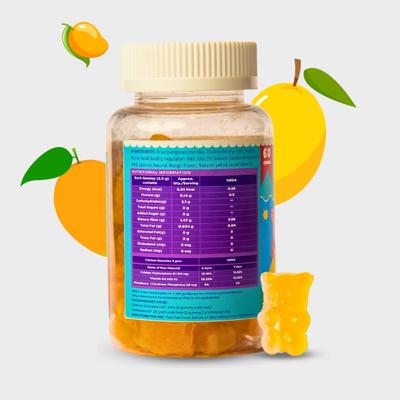 Kiddoze Calcium Gummies - Mango Flavour 60's - Multi-Vitamins