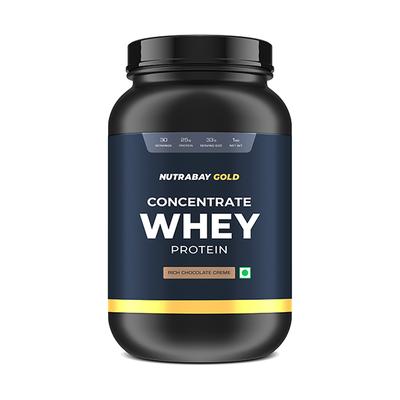 Nutrabay Gold Concentrate Whey Protein - Rich Chocolate Cream 1 kg - Whey Proteins