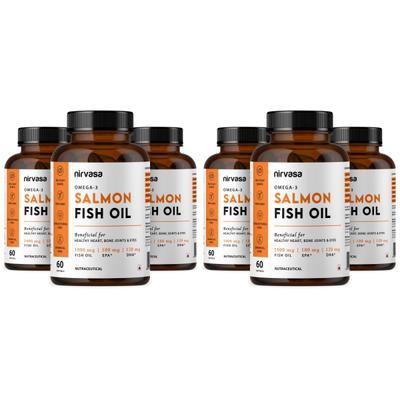 Nirvasa Omega-3 Salmon Fish Oil Capsule (Pack of 6 x 60's) 1's - Omega Fish Oil Fatty Acids