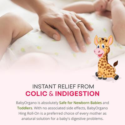 Baby Organo Ayurvedic Hing Fennel Oil Effective Relief from Colin & Indigestion Hing Roll On 40 ml - Pain Relief Oil