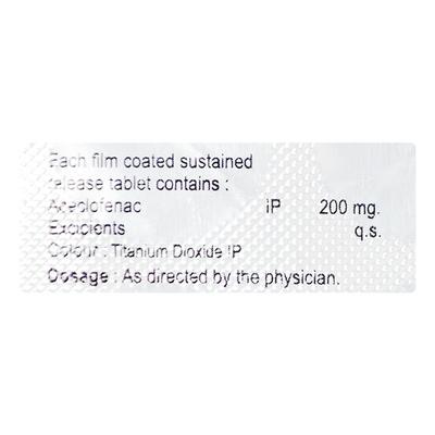 ACEKAR SR 200 Tablet 10's - Pain relief-Nsa