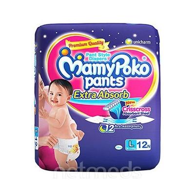 MamyPoko Extra Absorb Diaper Pants (L) 12's - Diapers & Wipes
