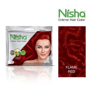 Nisha Creme Hair Color - Flame Red 40 gm - Crème