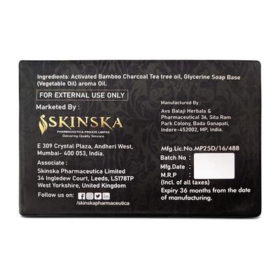 SKINSKA NATURALS ACTIVATED CHARCOAL & TEA TREE Soap 125gm - Dry Skin-Oth