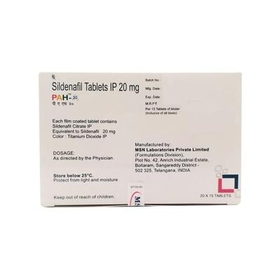 PAH 20mg Tablet 10'S - Impotence/Erectile Dysfunction (Ed)