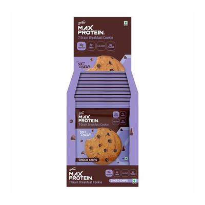 RiteBite Max Protein 7 Grain Breakfast Cookie Combo - Choco Chips + Oats & Raisins (Pack of 24 x 55 gm) - Nutritional Bars
