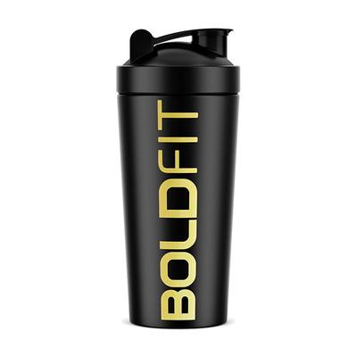 Boldfit Steel Shaker Bottle -Black 1's - Workout Essentials