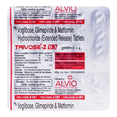 Trivose 2/500/0.3mg Tablet 10'S - Diabetes-Ant