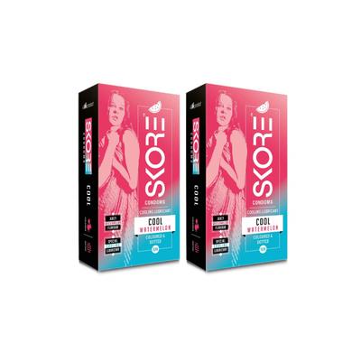 Skore Condoms - Cool Watermelon 10's - Plain/Flavoured Condoms