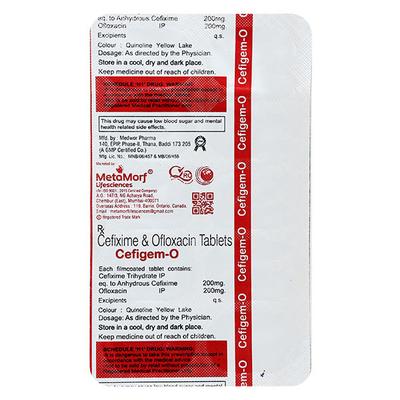 CEFIGEM O 200 Tablet 10's - Bacterial Infections-Cep