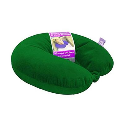VIAGGI Microbead Travel Neck Pillow with Fleece - Hunter Green - Pads And Pillows