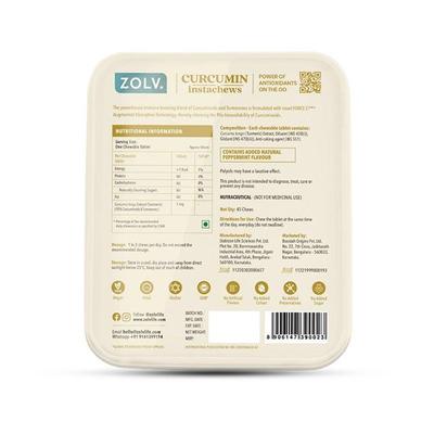 Zolv Curcumin Sugar Free Instachews Tablet - Peppermint 45's - Herbal Dietary Supplement