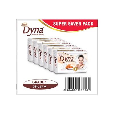 Dyna Premium Beauty Soap - Almond & Milk Cream (Pack of 6 x 150 gm) - Soaps