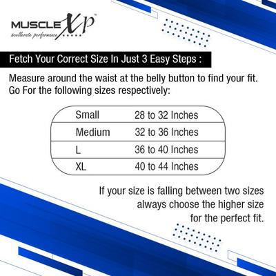 MuscleXP Weight Lifting Gym Belt - Blue (S) 1's - Workout Essentials