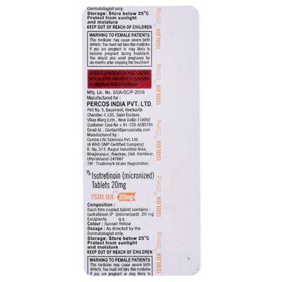 ISOLOX 20 Tablet 10's - Acne-Acn