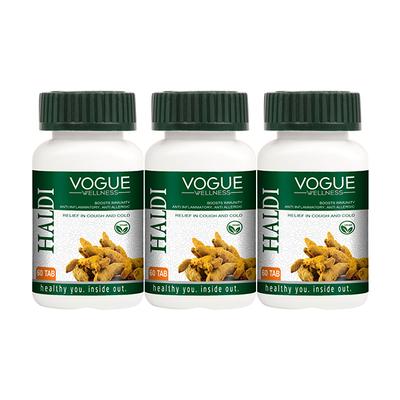 Vogue Wellness Haldi Tablet (Pack of 3 x 60's) - Pure Herbs
