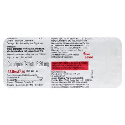 CCBEST 20mg Tablet 10's - Hypertension-Cal