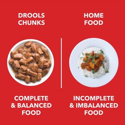 Drools Adult Wet Dog Food, Real Chicken and Chicken Liver Chunks in Gravy, 15 Pouches (15 x 150g) 2250 gm - Petfood
