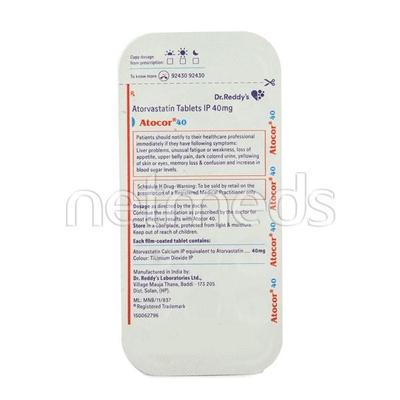 Atocor 40mg Tablet 14'S - High Cholesterol-Dys